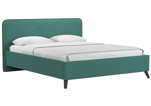 Кровать двуспальная Миа 160 Жаккард  Купер 16 изумрудный