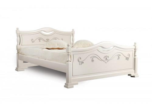  Кровать Ясень жемчужный с патиной Людмила-16