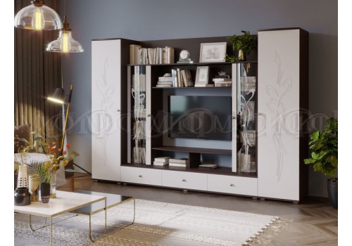   Гостиная Орхидея (Белый матовый, венге)