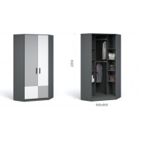                 Система Квадро Шкаф угловой Антрацит/Шиншилла/Белый