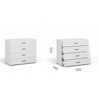                     Система Лацио Комод 4ящ  Белый/Белое дерево