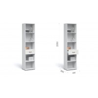                     Система Лацио Пенал 1ящ Белое дерево (ручка бронза) 