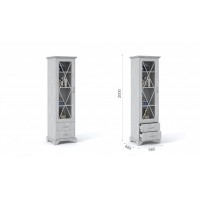                                   Система Лорена Пенал-Витрина 1д2ящ Бетон Паин белый